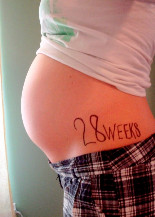 Фото живота на 28 неделе беременности