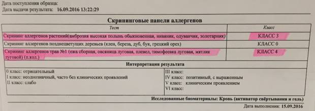 анализ крови на аллергию